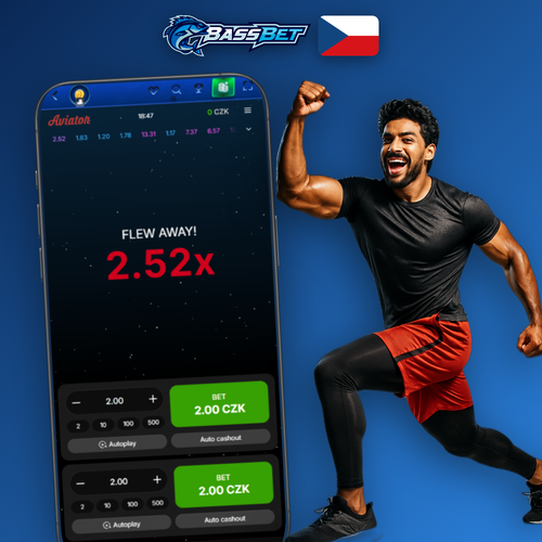 Bassbet Casino Aviator – stylizované letadlo stoupá po grafu multiplikátoru