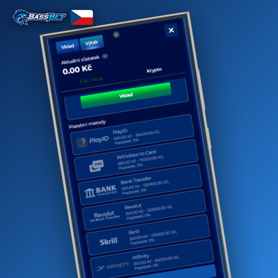 Bankovní převod výher pro vyšší částky v Bassbet Casino do 5 pracovních dnů