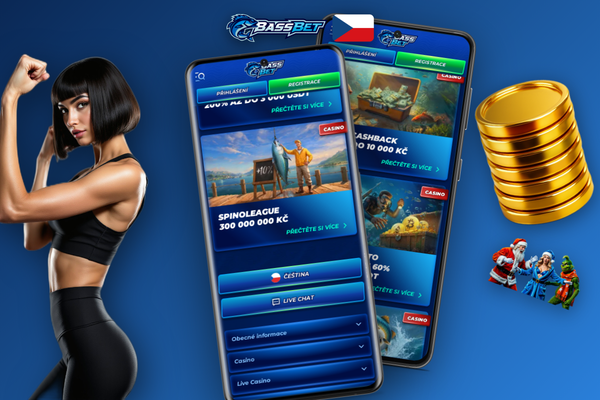Tři složky uvítacího balíčku Bassbet Casino: bonus, 200 free spinů a Bonus Crab